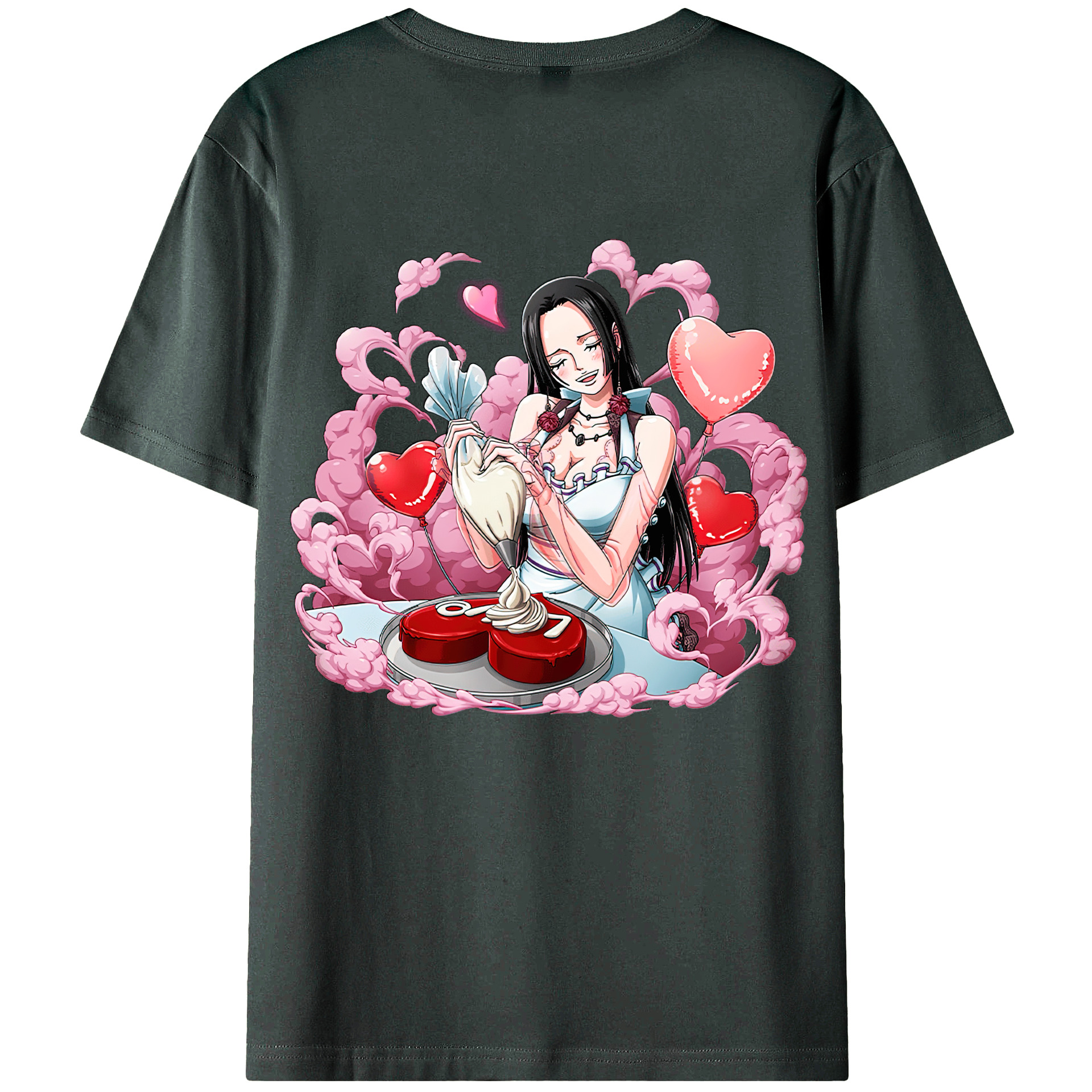 ワンピース ボア・ハンコック ONE PIECE Boa·Hancock 綿100％ メンズ半袖Tシャツ（バックプリント） 通気性